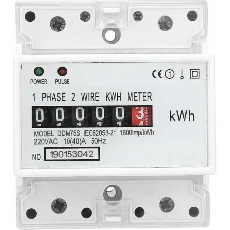 Compteur électrique, monophasé 4p Led Din Rail consommation d'énergie wattmètre compteur d'énergie, 1040a (1/5)