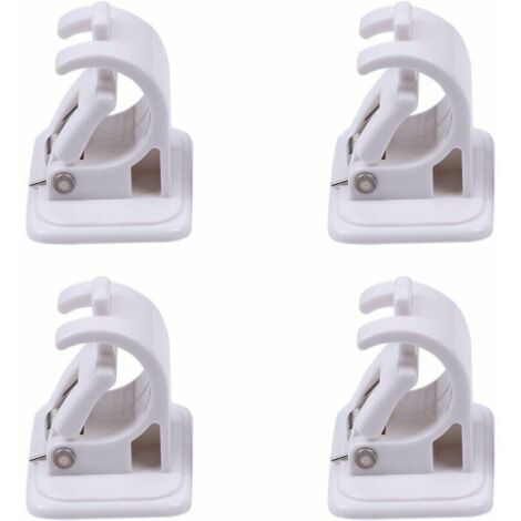 4 Pièces Support de Fixation pour Tringle à Rideaux, Crochets Muraux Auto-adhésifs, Tringle à Serviette, Support Mural, Fixations sans Perçage Tige Support pour Rideau Canne, Cuisine, Chambre (1/5)