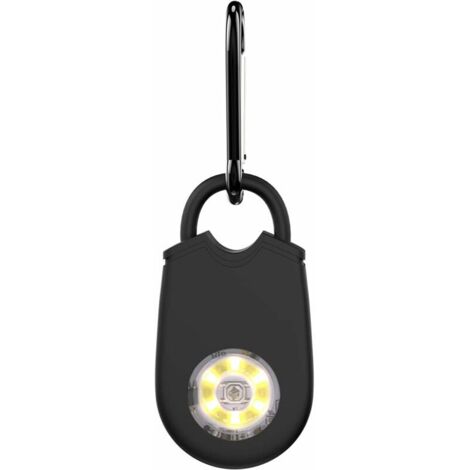 Alarme de sécurité personnelle 125DB, porte-clés d'alarme avec lumière LED SOS, alarme de sécurité d'autodéfense d'urgence légère pour femmes, enfants et personnes âgées Noir