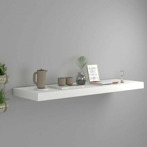 etagere murale flottante Blanc 80x23,5x3,8 cm MDF (1/5)
