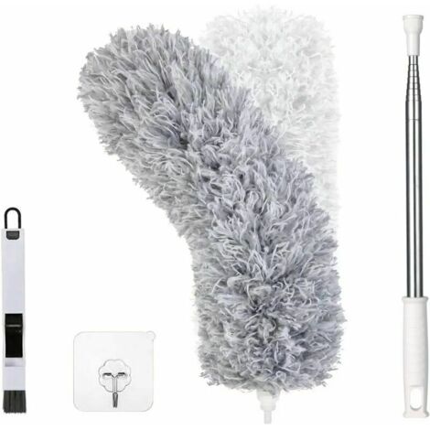 Plumeau Poussière,Plumeau Télescopique,Plumeau Microfibre avec Poignée en Acier Inoxable,Plumeau Lavable Parfait pour Éliminer la Poussière chez Vous ou dans Votre Voiture (1/5)