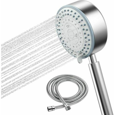 Pommeau De Douche, Pommeau Douche Economiseur D'Eau Avec Tuyau 2M Douchette Douche Aalle De Bain Economie D'Eau Haute Pression En Acier Inoxydable 304 Installation Et Nettoyage Faciles (1/5)