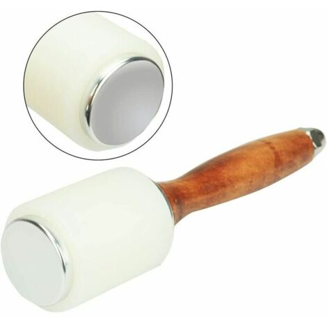 Marteau en nylon de maroquinerie, maillet en cuir, cuir de vachette cousu, maillet en bois de maroquinerie avec manche en bois, marteau à découper en cuir (1/4)