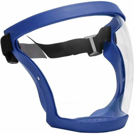 Masque intégral 1 pièce avec cadre, antibuée, antipoussière, masque intégral ultraclair, antigouttelettes hygiénique, lunettes Bleu (1/5)