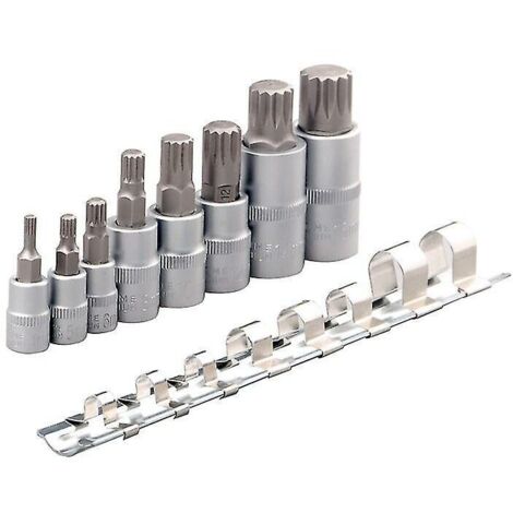 8 pièces 1/4 3/8 1/2 clé à douille Bits Set tournevis Bit voiture outils à main inviolable Torx étoile Bit douilles pour la réparation automatique (1/5)