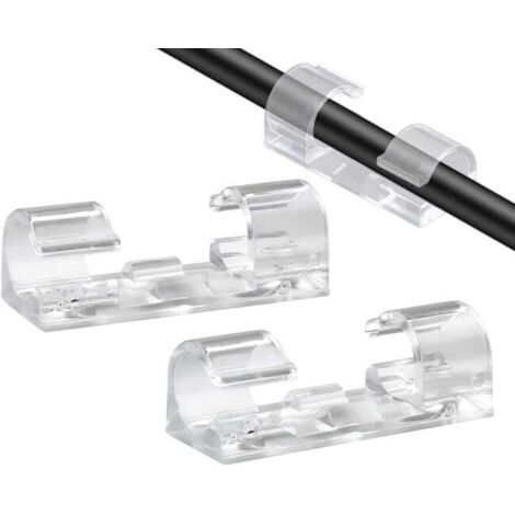 Lot de 50 Clips Auto-adhésifs pour Gestion des câbles, organisateurs de câbles pour TV, PC, Ordinateur Portable, câble Ethernet, Bureau, Maison (1/5)