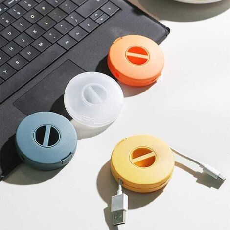 Lot de 4 rangements de câbles,vides, Extensibles,compacts et Polyvalents,pour câble USB,câbles de Chargement,et Petits Accessoires (4 pièces Rondes) (1/5)