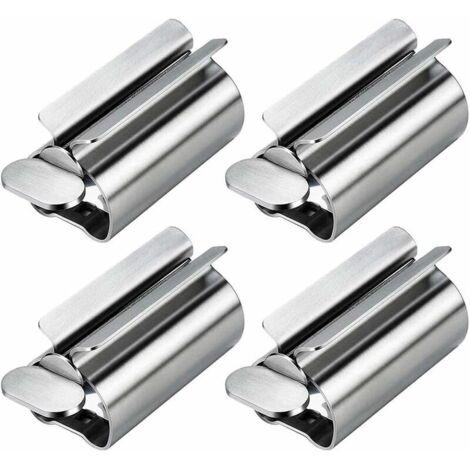 Green Mobility-Presse-Tube, Lot de 4 Porte-Dentifrice Presse-Tube en Acier Inoxydable, Presse-Tube de Tube de Roulement de Presse-Tube, Support de Siège de Dentifrice clé à Tube pour Salle de Bain (1/5)