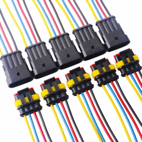 Green Mobility-Lot de 5 Voiture Fiche etanche, 4 Pin Connecteur Electrique Etanche, Voiture Étanche Connecteur Électrique, 4 Broches Imperméable à l'eau Connecteur (1/5)