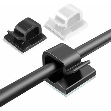 Green Mobility-50PCS Clips Câbles Clips Câble Adhésif Clips Rangement Câble Attache Cable adhesif Rangement Accroche Cable Fixation Auto Collant cavalier cable electrique la gestion des câbles Transpa