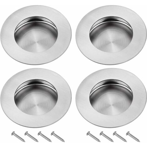 Green Mobility-Poignee Porte Coulissante Encastrées en Acier 304 Inoxydable Poignées Rondes à Rainures Invisibles pour Porte Coulissante Armoire Extrait Tiroir 4PCS avec 8 Vis (1/5)