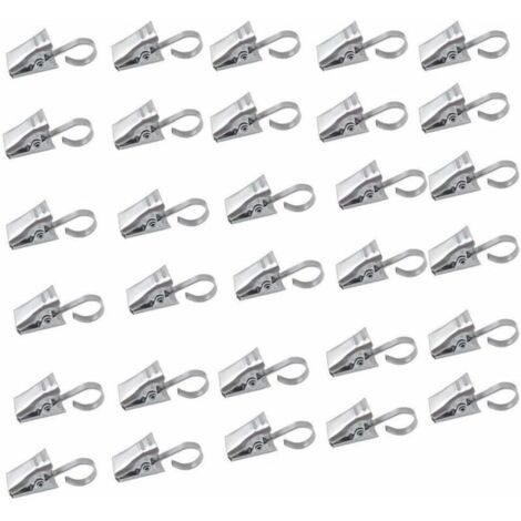 Green Mobility-Lot de crochets en acier inoxydable avec clip pour rideau de douche, décoration de la maison, argent. 50 (1/5)