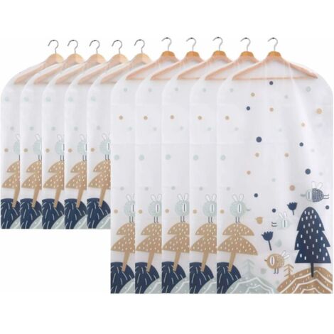 Green Mobility-Sac pour Housses de Vêtement, Sacs de Vêtements Respirant, 10 Pack Housse de Costume, Sacs à Vêtements Lavables Pliables pour Manteau de Costume Robes de Vêtements 60 90CM/60 120CM (1/5)