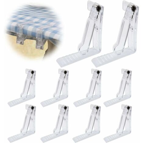 Green Mobility-30 Pcs Pince a pour Nappe de Table Epaisse, Pince Nappe L'intérieur et Exterieur en Plastique, Attache Fixe Nappe de Table avec Ressort, Pour table de Jusqu’à 4.8 cm D’épaisseur (Transp