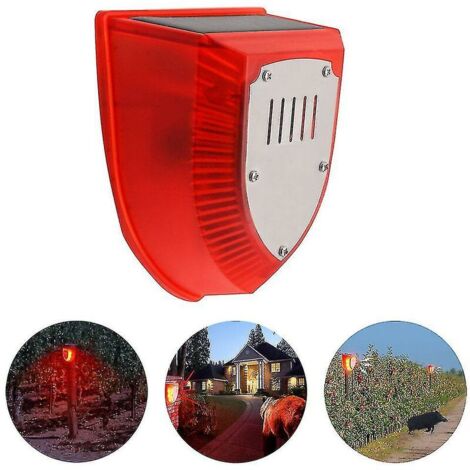 Green Mobility-Lumières d'alarme de sécurité solaire sons chien aboiement lumière sonore stroboscopique lampe d'avertissement pour l'extérieur (1/3)