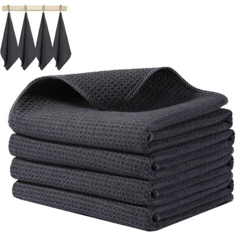 Green Mobility-Lot De 4 Torchons kitchen 40 x 40cm Gris (1/5)