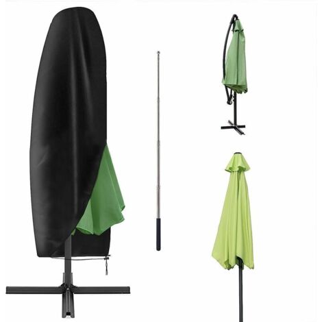 Green Mobility-Housse de parasol, Cantilever 23M Housse de parasol en porteàfaux de jardin étanche Housse de parasol noire avec un poteau, 265 x 30 x 80/46 cm. (1/5)