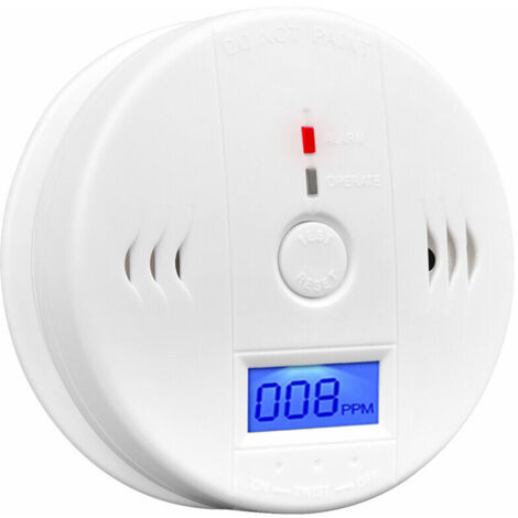 Green Mobility-Détecteur d'alarme de monoxyde de carbone Détecteur d'alarme de CO alimenté par batterie avec avertissement vocal à écran LCD (1/5)