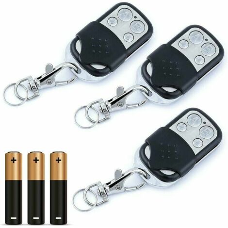 Green Mobility-Télécommande universelle portail, fréquence 433,92 Mhz pour portails automatiques, grand rayon - Télécommande universelle pour portail programmable code fixe pile 12 V incluse (lot de 3 (1/5)