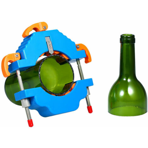 Green Mobility-Coupebouteille en verre bricolage pour la production de vase d'abatjour de bouteille de vin bleu (1/5)