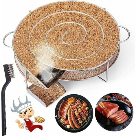Green Mobility-Générateur de Fumée Froide pour Fumoir Fumage Viande Poisson avec Brosse Nettoyage Grille Barbecue(Rond 25184cm) (1/5)