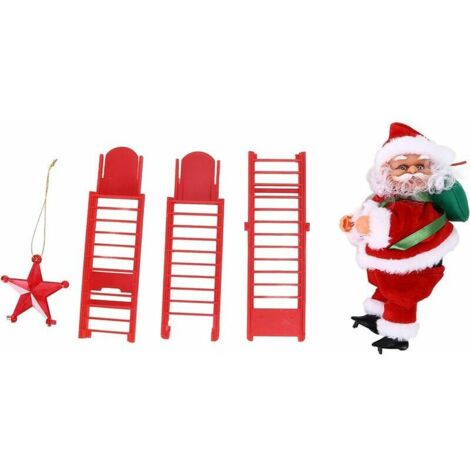 Green Mobility-Échelle électrique du père Noël, décoration d'échelle d'escalade de Noël Pendentif d'arbre de Noël électrique Ornement de vacances pour le salon (1/5)