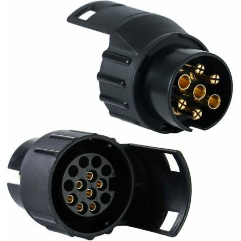 Green Mobility-Adaptateur de prise de prise de remorqueQX1523, prise 13 à 7 broches voiture camion barre de remorquage prise de remorquage adaptateur convertisseur avec couvercle (1/4)