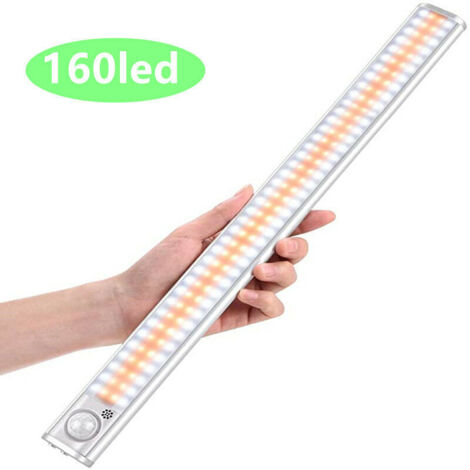 Green Mobility-160 LED, Lumière LED sous le placar pour chambre à coucher, avec détecteur de mouvement, rechargeable USB, lampe Led [Classe énergétique A+++] (1/5)