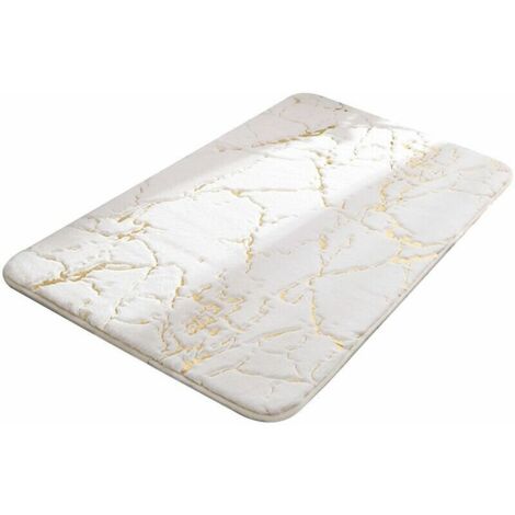 Green Mobility-Tapis de chambre à coucher et de salle de bain 4060cm, motif marbre crème imitation fourrure de lapin motif marbre crème imitation fourrure de lapin (1/5)