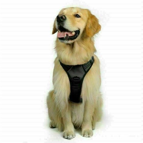 Green Mobility-Le harnais pour chien réfléchissant réglable est facile à porter, avec une bandoulière avant adaptée aux chiens moyens, grands et noirs (taille L) (1/3)