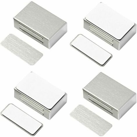 Green Mobility-Aimant de Porte Placard Adhesif Lot de 4 Loquets Magnétiques de Porte Mise à Jour sans Vis sans Perçage pour Placard de Cuisine Aimant Fermeture Puissant pour Tiroir, Armoire, des Meubl (1/5)