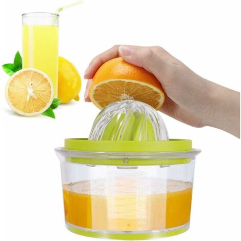 Green Mobility-Machine à jus,Presse Agrume Manuel, 14.5X 9.2cm Presse Agrumes Orange Citron Manuel 4 en 1, Presses à jus Professionnel avec Récipient 400ml (1/5)