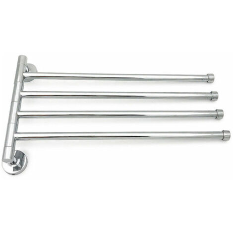 Green Mobility-Porteserviettes Salle de Bain avec 4 Barres 180°Rotatives SècheServiettes en acier inoxydable 34CM Porte Serviette murale SècheServiettes pour Salle de Bain Cuisine LavaboArgent. (1/4)