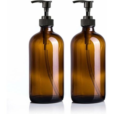 Green Mobility-2 Pcs bouteilles en verre ambré 500 ml avec pompe Distributeur de savon Distributeur de savon pour les mains Grand distributeur de savon à vaisselle Bouteilles en verre réutilisables av (1/4)