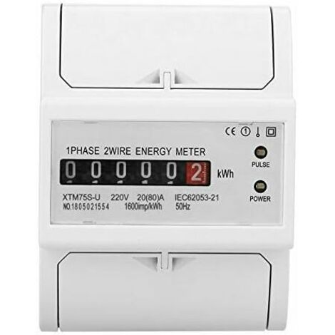 Green Mobility-Compteur de champ d'énergie électrique monophasé numérique multifonction 220V sur rail DIN 2 fils 4P (20(80)A) 1 pièce (1/5)