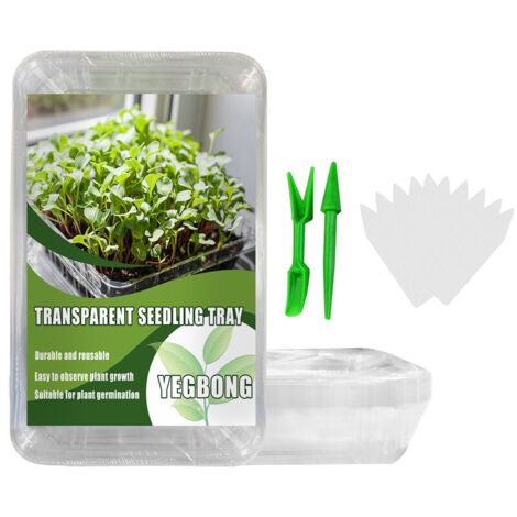 Green Mobility-Pots de semis transparents, boîtes de germination, étiquettes de dispositif de semis de pot de plante domestique, petit kit de jardinage