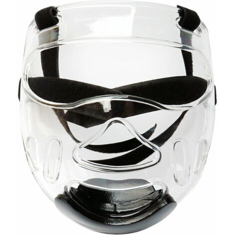 Green Mobility-Casque de boxe Guard Clear Face Guard Casque de protection amovible et resistant aux chocs, Transparent et noir