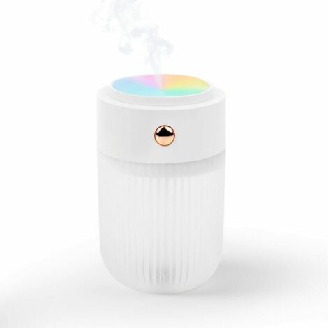 Green Mobility-Mini coloré humidificateur couleur lampe veilleuse 250 ml bureau chambre facile à transporter, charge USB-C (rose clair) (white) (1/4)