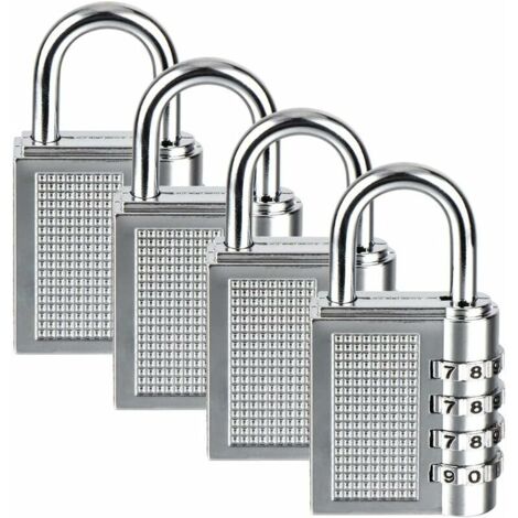 Green Mobility-Cadenas à Combinaison de 4 Chiffres 4 Pack Cadenas à Code Rrure à Combinaison Robuste pour Familles Ecoles Entreprises Casiers à bagages et boîte à outils Argent (1/5)