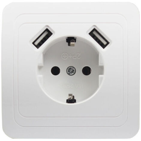 Green Mobility-Prise murale universelle pour téléphone, Double Port USB 5V, 2A,Mur européen standard allemand (1/5)