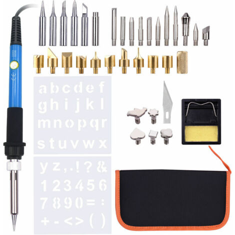 Green Mobility-Ensemble de 39 pieces Fer a souder electrique a temperature reglable Stylo a souder Machine de pyrogravure Gravure Fer a souder Pyrogravure Stylo a chaud 200450 ℃ Norme europeenne regla (1/5)