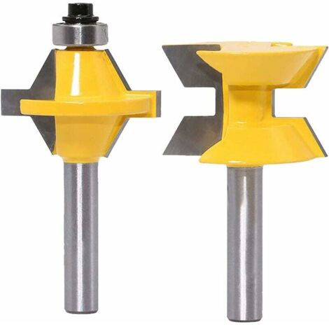 Green Mobility-2Pcs Router Bit Set 8mm Shank 120 degrés Fraise à bois Rainure de travail du bois Outil u de coupe (1/5)