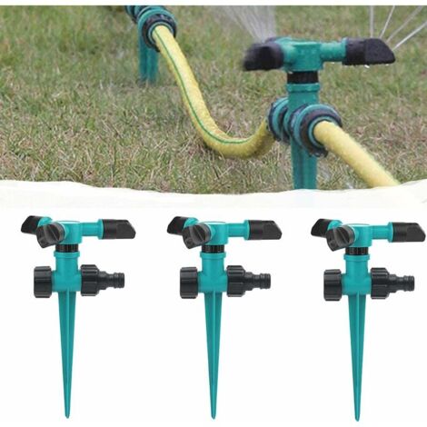 Green Mobility-3 Pièces Arroseur Automatique à 360° pour Pelouse, Arroseur Rotatif à Trois Bras, Arroseur pour Pelouse Automatique Arrosage Système, Peut Être Utilisé pour Jardin Et l'Irrigation Pasto (1/5)