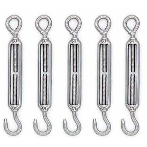 Green Mobility-Accessoire de levage,M5 tendeur crochet et œil en acier inoxydable 304 - Lot de 5 (1/3)