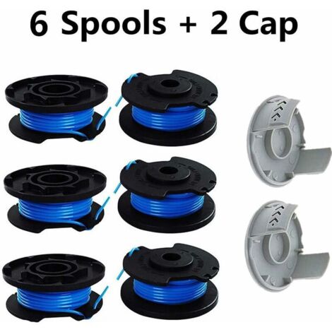 Green Mobility-8 Paquets Bobine de Rechange pour Coupe-bordure de Ligne 0,065 pouce pour Ryobi 18v 24v 40v, Compatible Avec Ryobi One + AC14RL3A, Coupe-fil Sans Fil Line 11ft, 6 Bobines + 2 Capuchons (1/5)