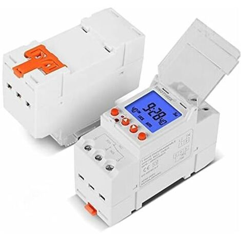 Green Mobility-Minuterie de Sonnerie Grand écran rétro-éclairé 85-265V 40 Fois 1 Seconde d'intervalle Min 7 Jours Minuterie de Sonnerie programmable Blanc 30A TM919B-K 85-265VAC (1/5)