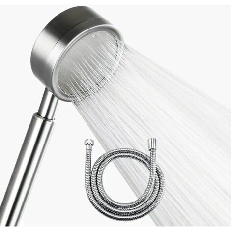 Green Mobility-luck88 Pommeau Douche Pression Acier Inox 304 et Flexible Douche 1.5m,Pommeau Douche Economiseur d'eau,Douchette Douche salle de bain (Douchette+ 1,5mTuyau) (1/5)