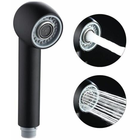 Green Mobility-Douchette Robinet Cuisine de Rechange 2 Types de Jet Tête de Robinet Cuisine Remplacement pour Mitigeur Nickel ,Noire (1/4)