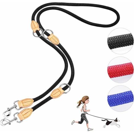 Green Mobility-3 Points pour Chien, de Dressage/Mains Libres/Double pour 2 Chiens, 2,2m RéGlable Forte Chien pour Petits, Moyens et Grands Chiens (1/5)