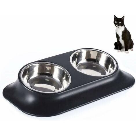 Green Mobility-Gamelle pour chat, protège la colonne cervicale 15 ° inclinée double bol pour chat et chien, antidérapant et anti-déversement, convient pour les animaux domestiques et les chats (1/5)